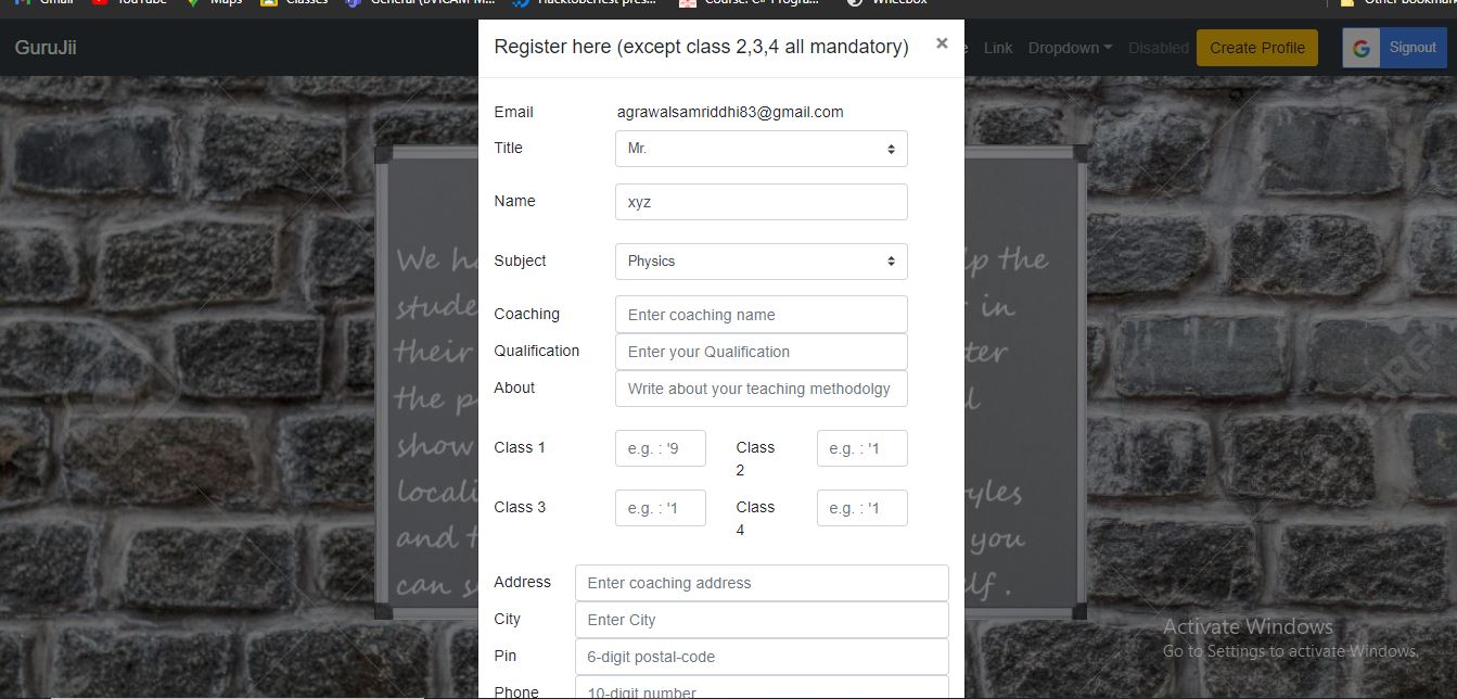 Validation of create profile form · Issue #69 · Namanl2001/MERN-Gurujii ...
