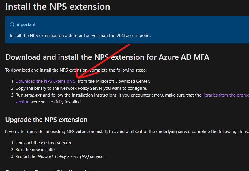 Download link for the NPS extension does not work. · Issue 78714