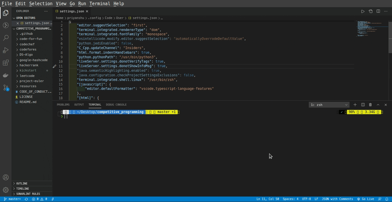 Builtin support for zsh, powerlevel10k, nerd fonts or powerline