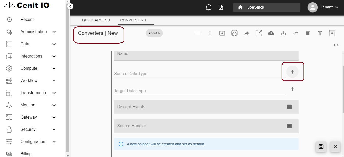 Converter Creating New Source Data Type