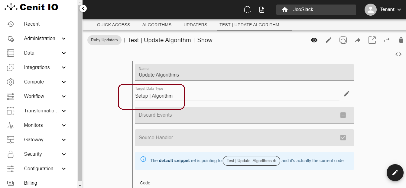 Generic menu updater