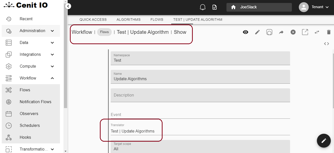Generic menu updater flow