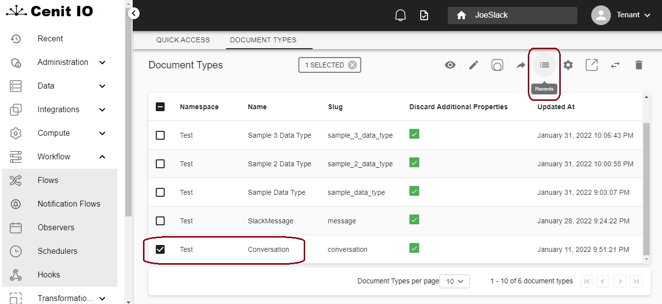 Generic menu records