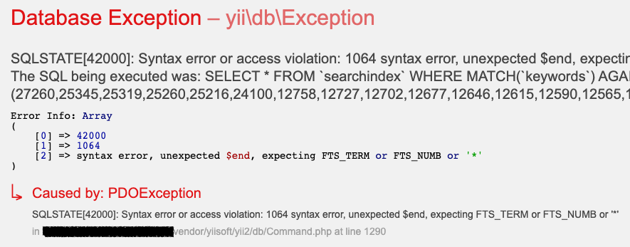Entry search with punctuation causes SQL error · Issue #5466 · craftcms ...