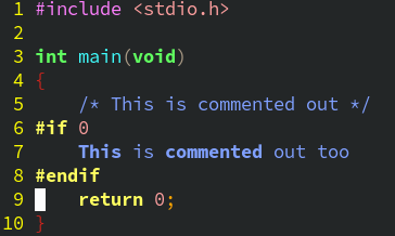 Tree-sitter doesn't detect commented out C code using `#if 0 ... #endif ...