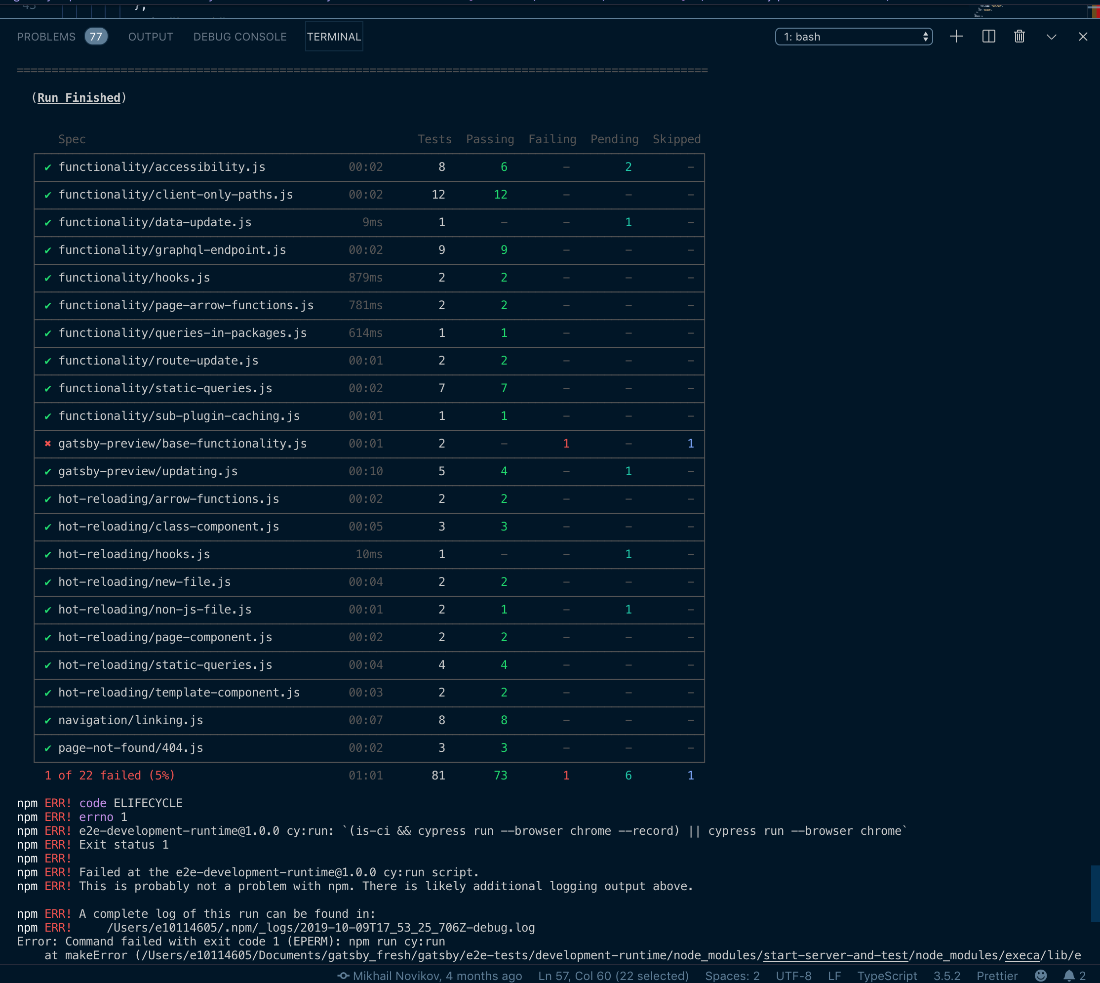 e2e tests failing on forked repo · Issue #18467 · gatsbyjs/gatsby · GitHub