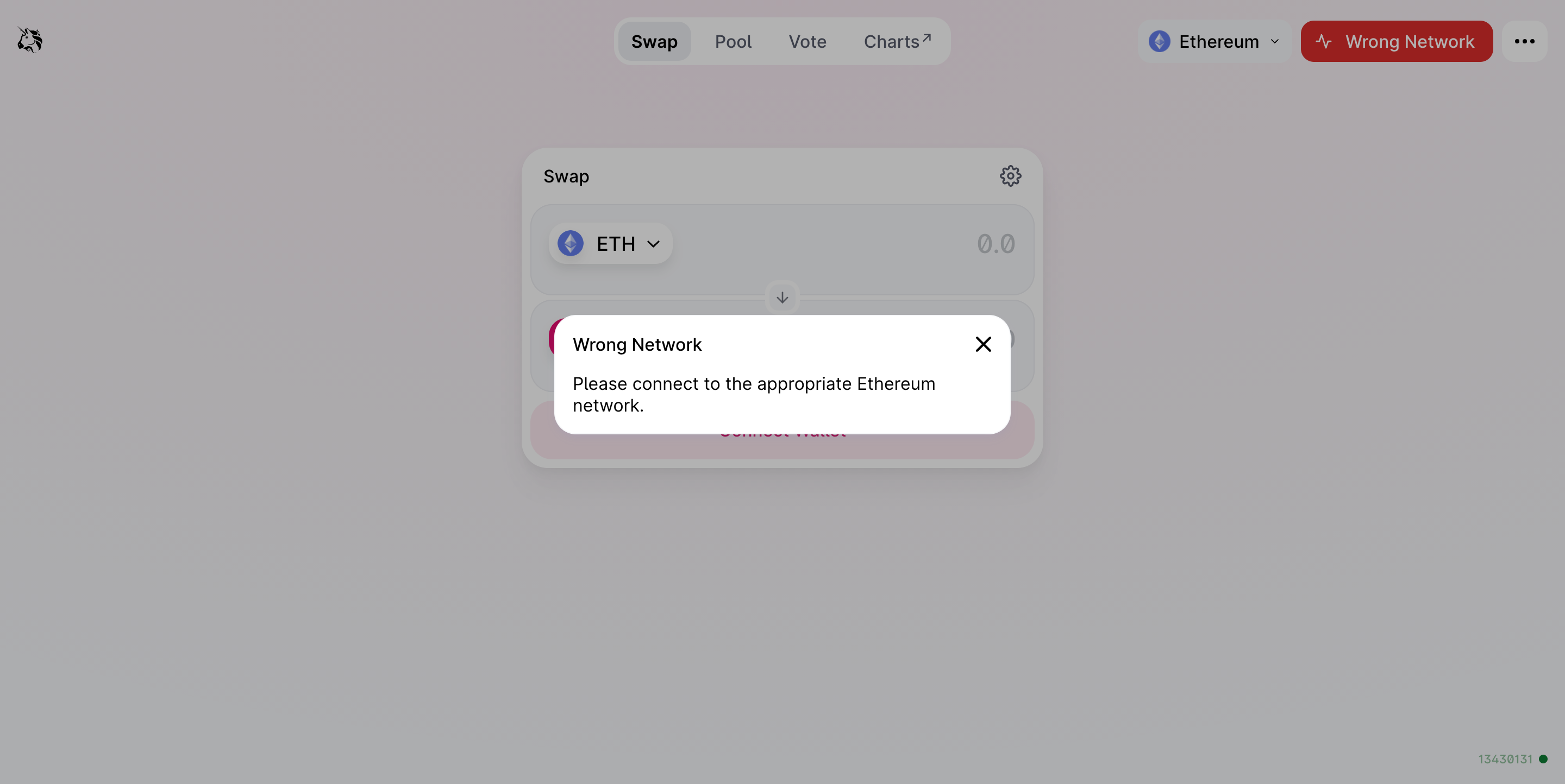 Unsupported network UI redesign · Issue #2627 · Uniswap/interface
