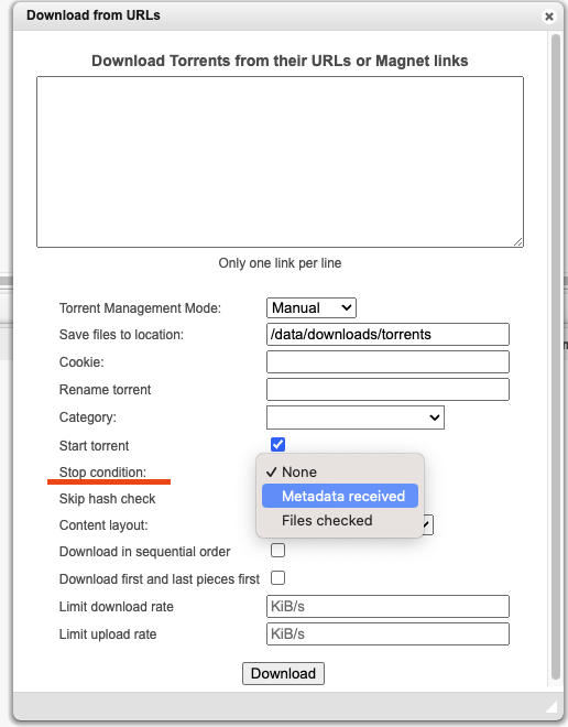 Prefetch Metadata for Links · Issue 929 · qbittorrent