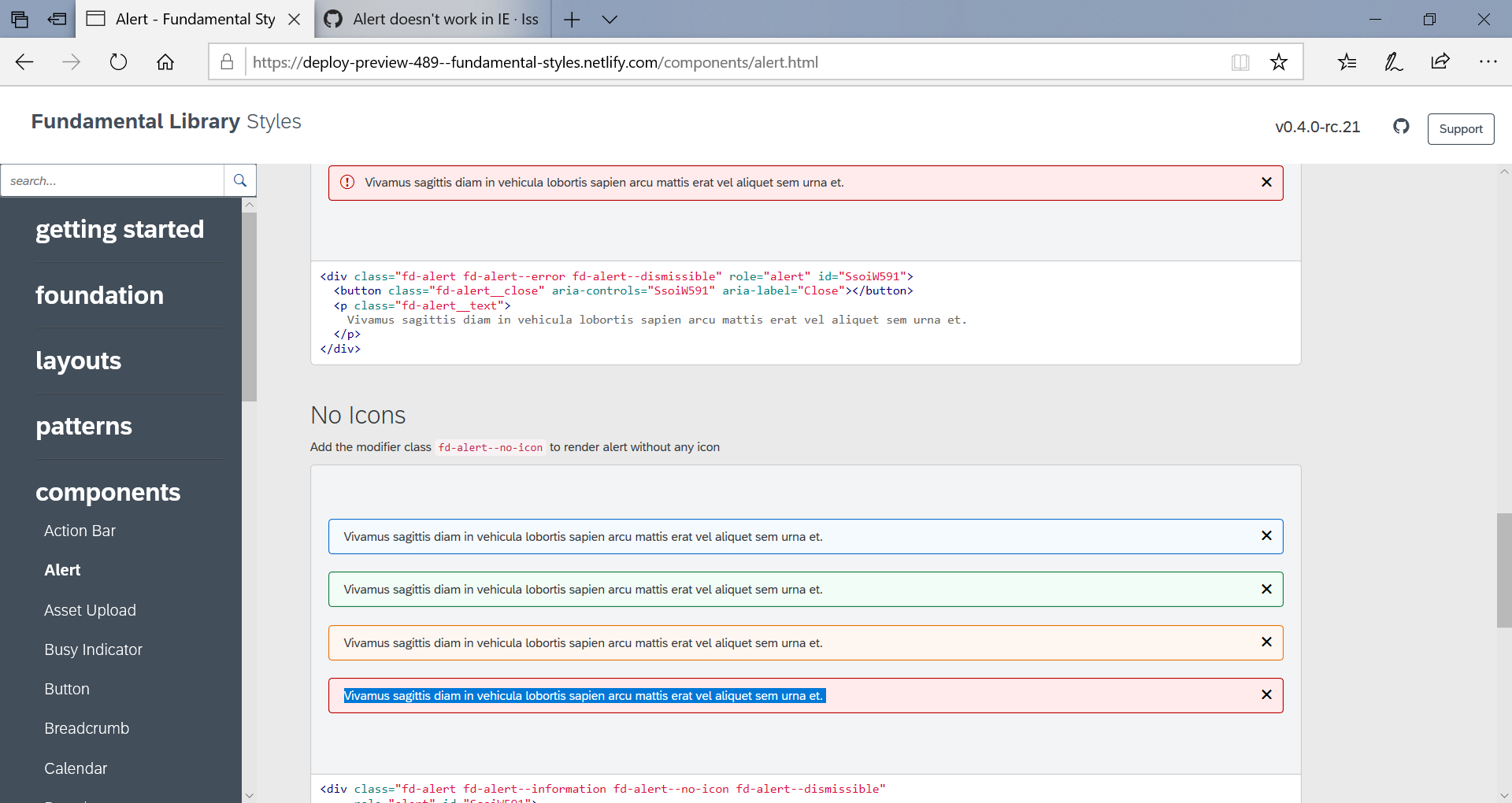 Alert Doesn T Work In Ie Issue 476 Sap Fundamental Styles Github