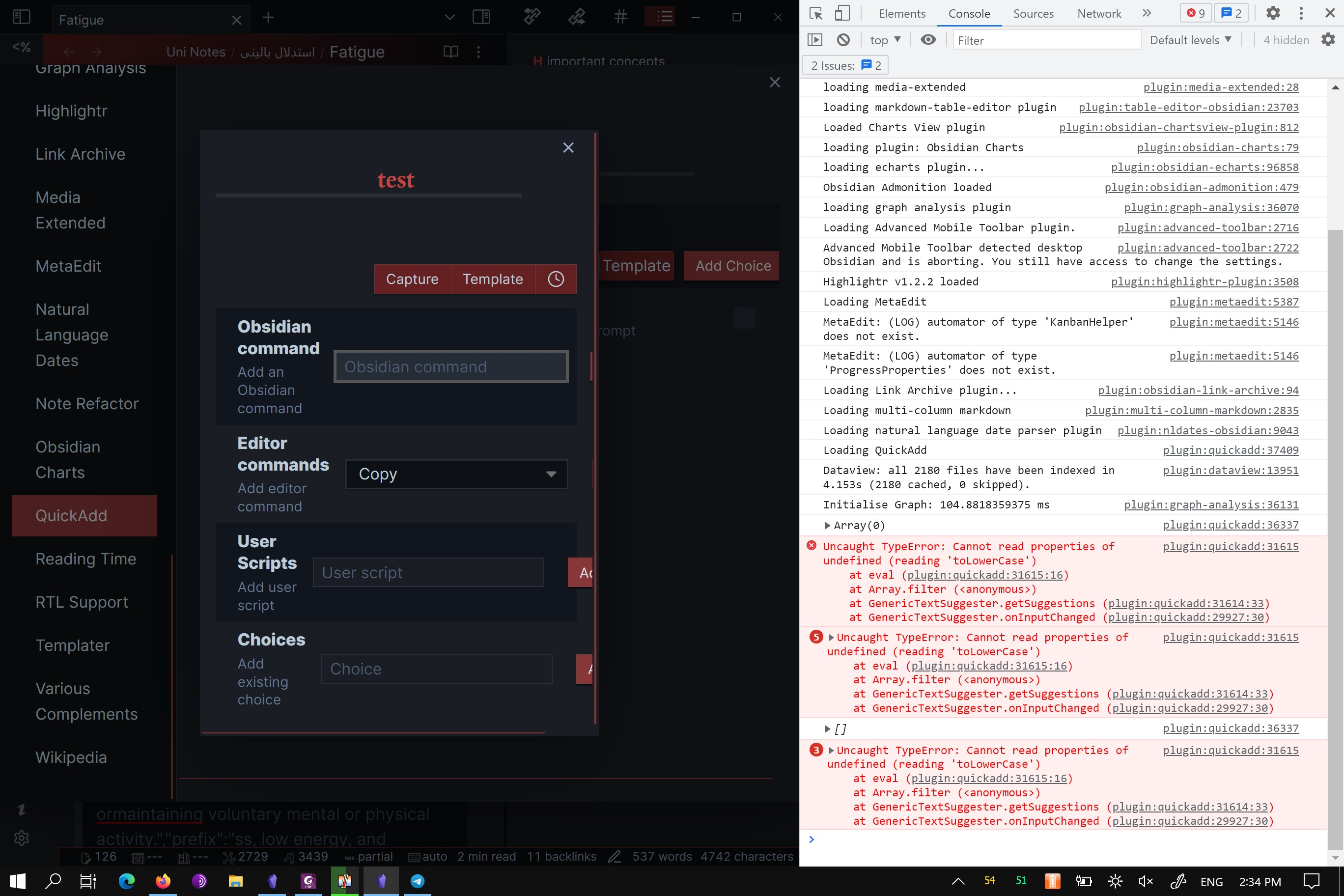 [BUG] can't add obsidian commands to macros · Issue #324 · chhoumann ...