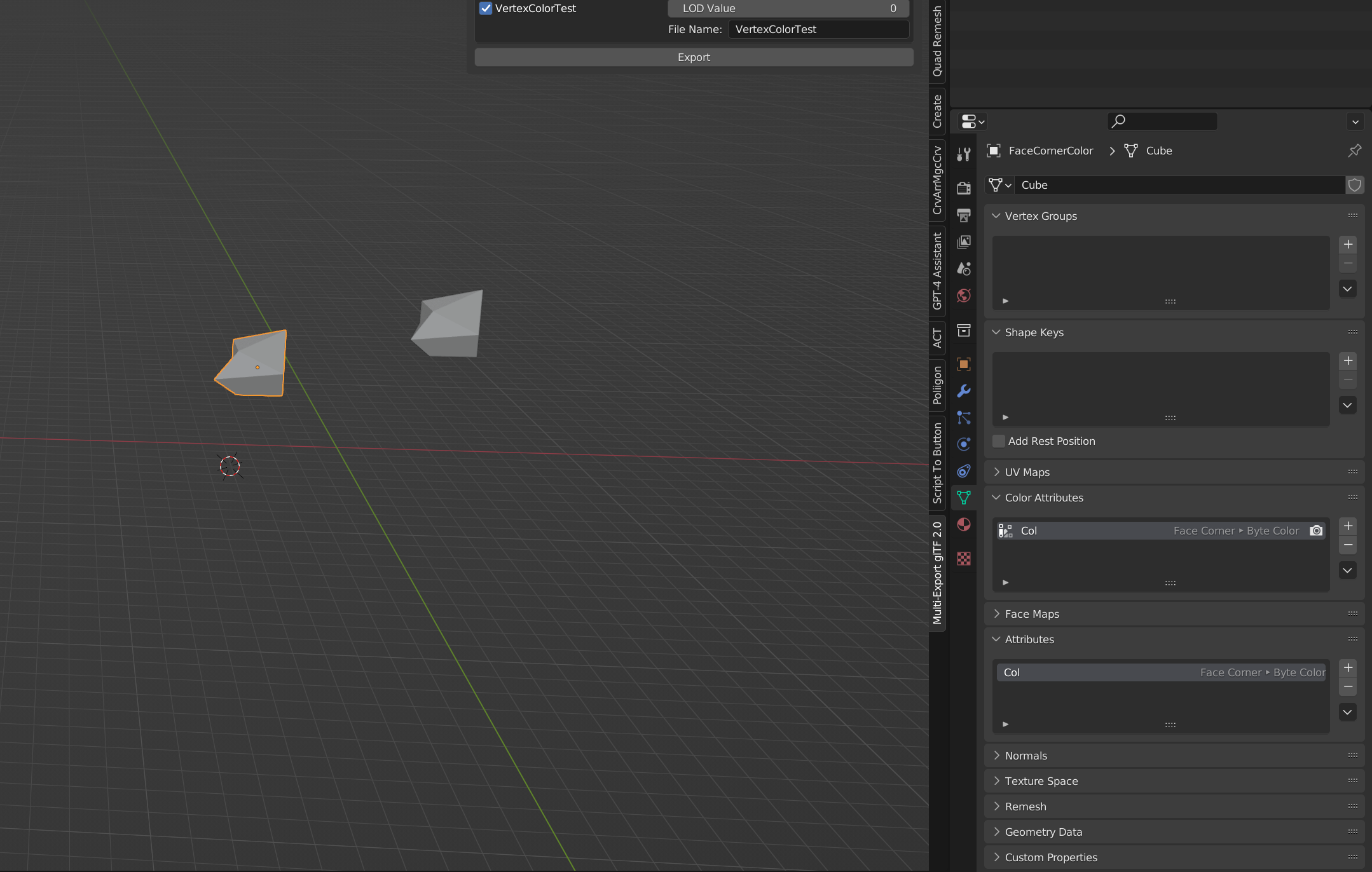 Vertex Color Rainbow · Issue 252 · AsoboStudio/glTFBlenderIOMSFS
