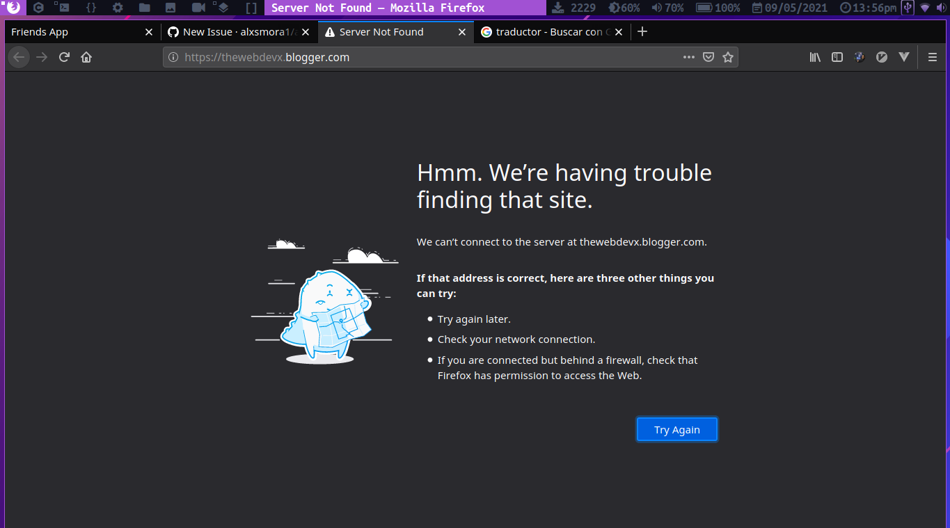 The web dev blog doesn't works · Issue #5 · alxsmora1/alxsmora1 · GitHub