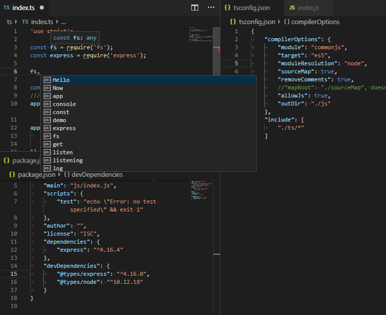 Intellisense with require · Issue #66546 · microsoft/vscode · GitHub
