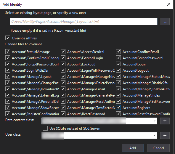 [Preview 6] Blazor (Server Side) overriding identity via scaffolding ...