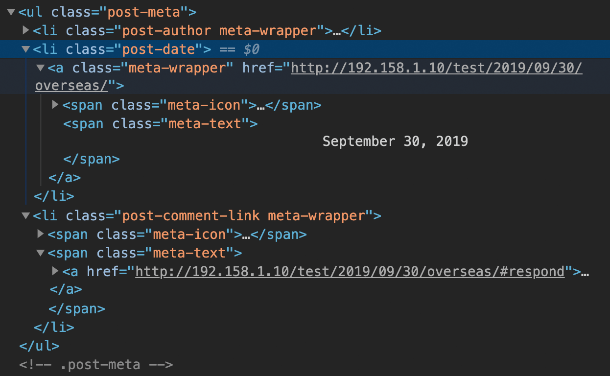 HTML inconsistency for date in post meta · Issue #896 · WordPress ...
