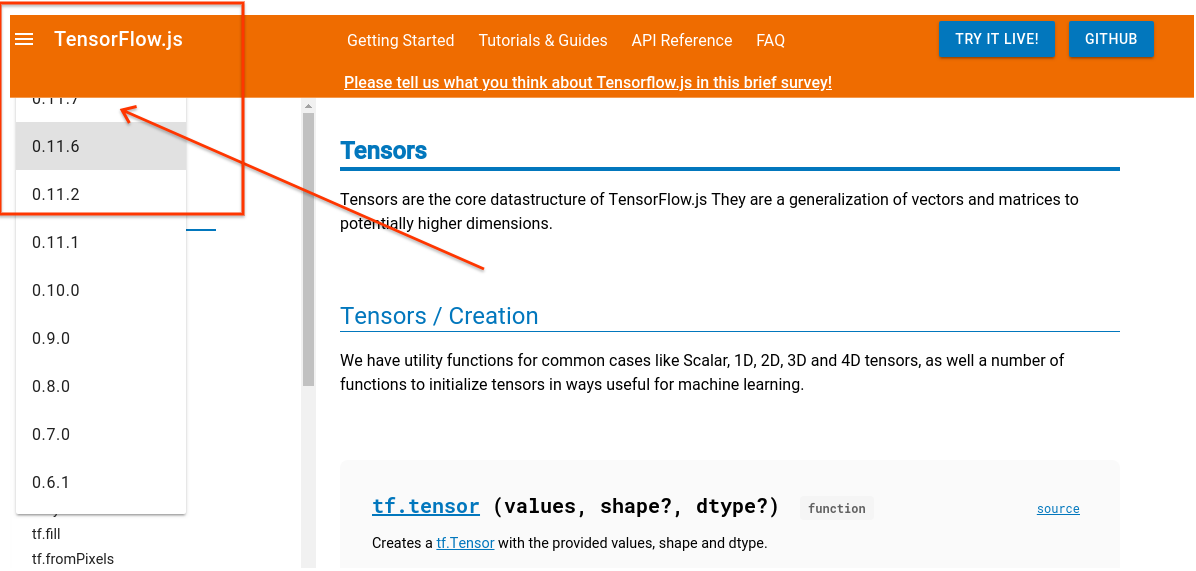 Website: survey div renders over api version selector · Issue #496 ...