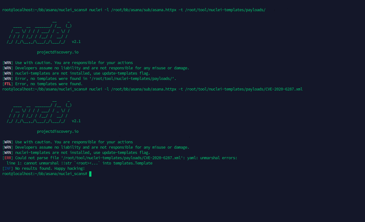 payload tamplate showing error · Issue #291 · projectdiscovery/nuclei ...