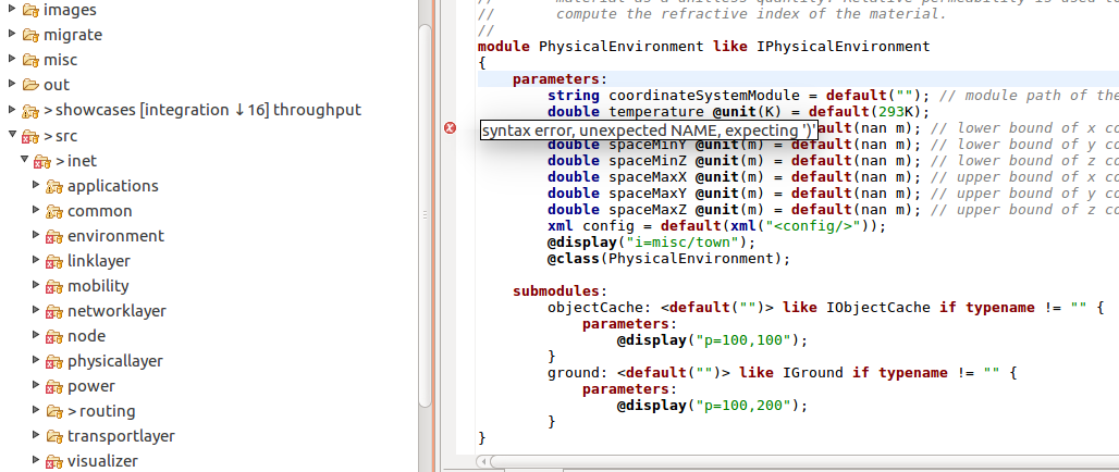 NED errors in the latest update to integration · Issue #345 · inet ...