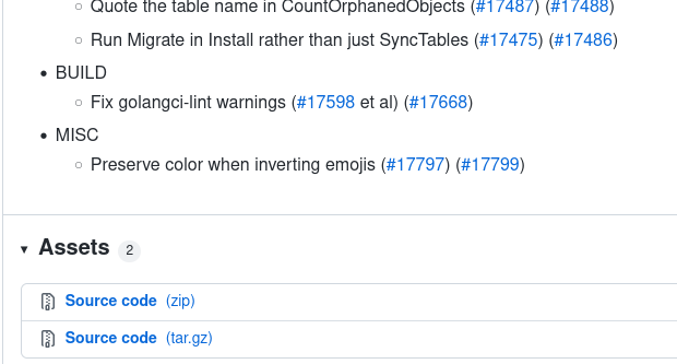 Binaries missing from assets in latest release · Issue #17891 · go ...