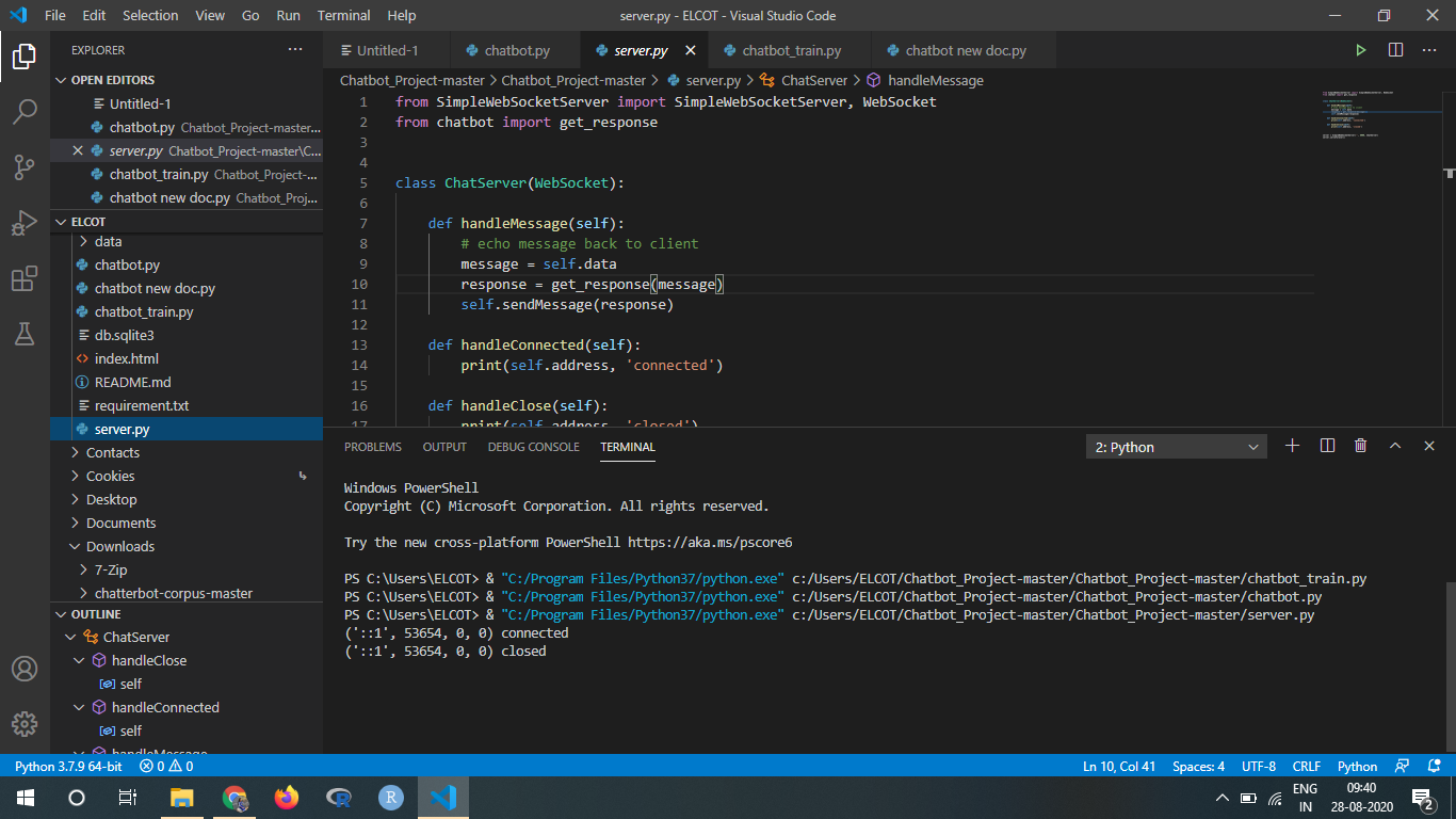 issue while running · Issue #2034 · gunthercox/ChatterBot · GitHub