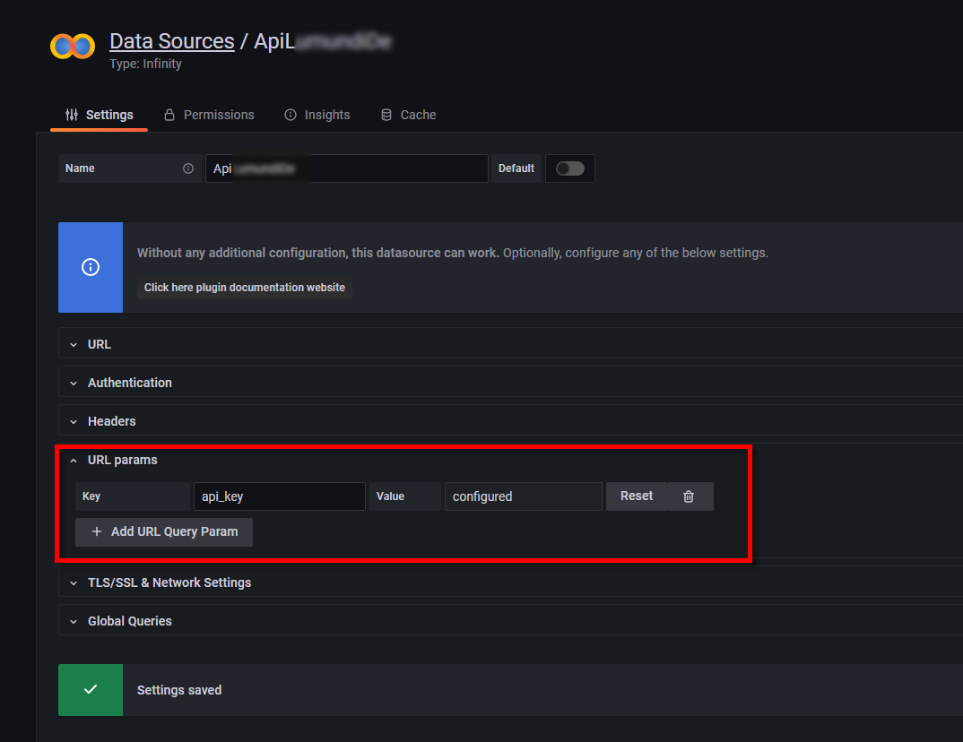 Url Params in Data Source Settings · grafana grafana-infinity ...