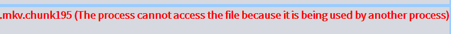 This Process cannot access the file because it is being used by another ...