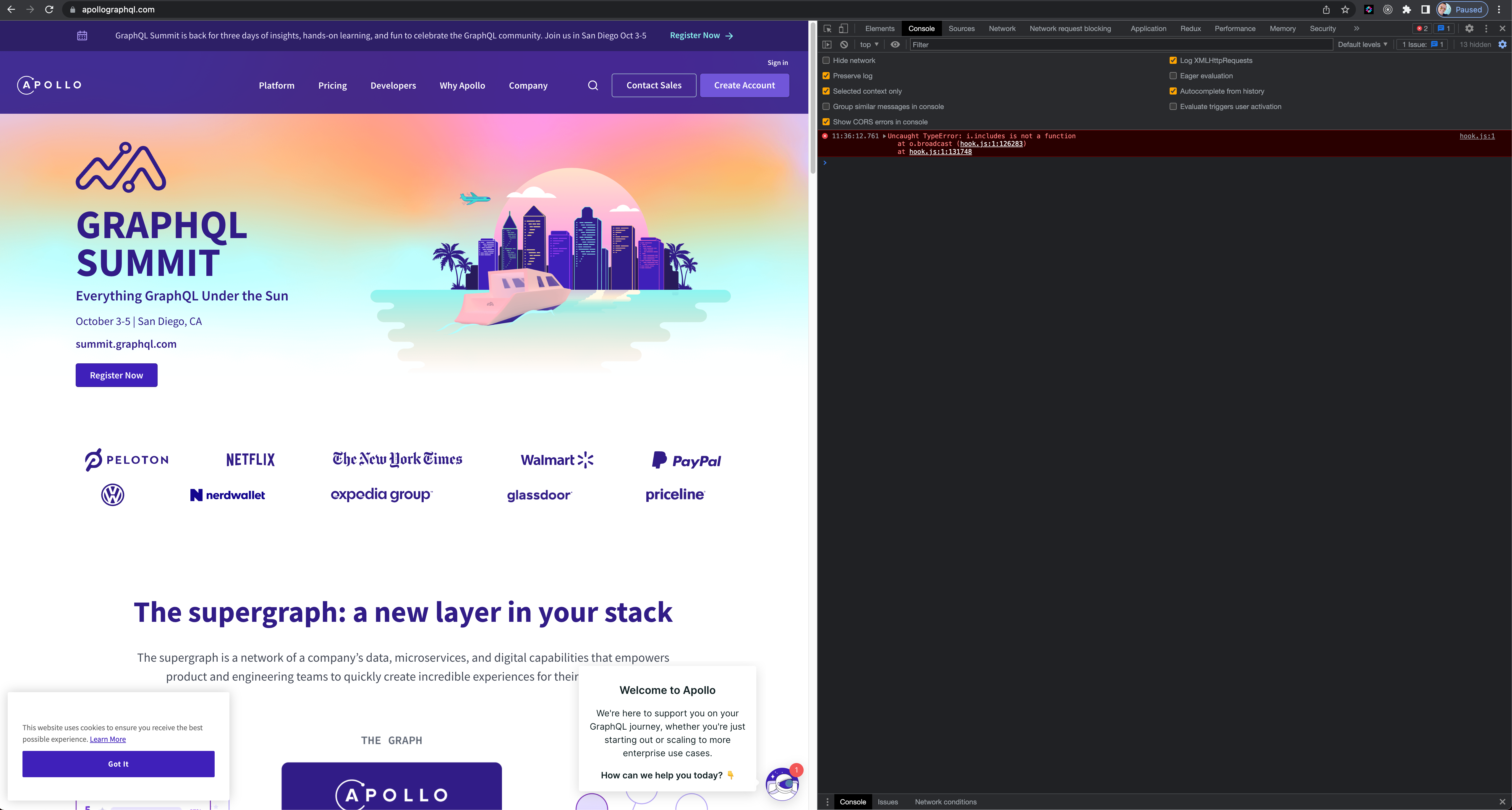 Error thrown whenever Chrome Dev Tools is opened and PixiJS Dev Tools ...