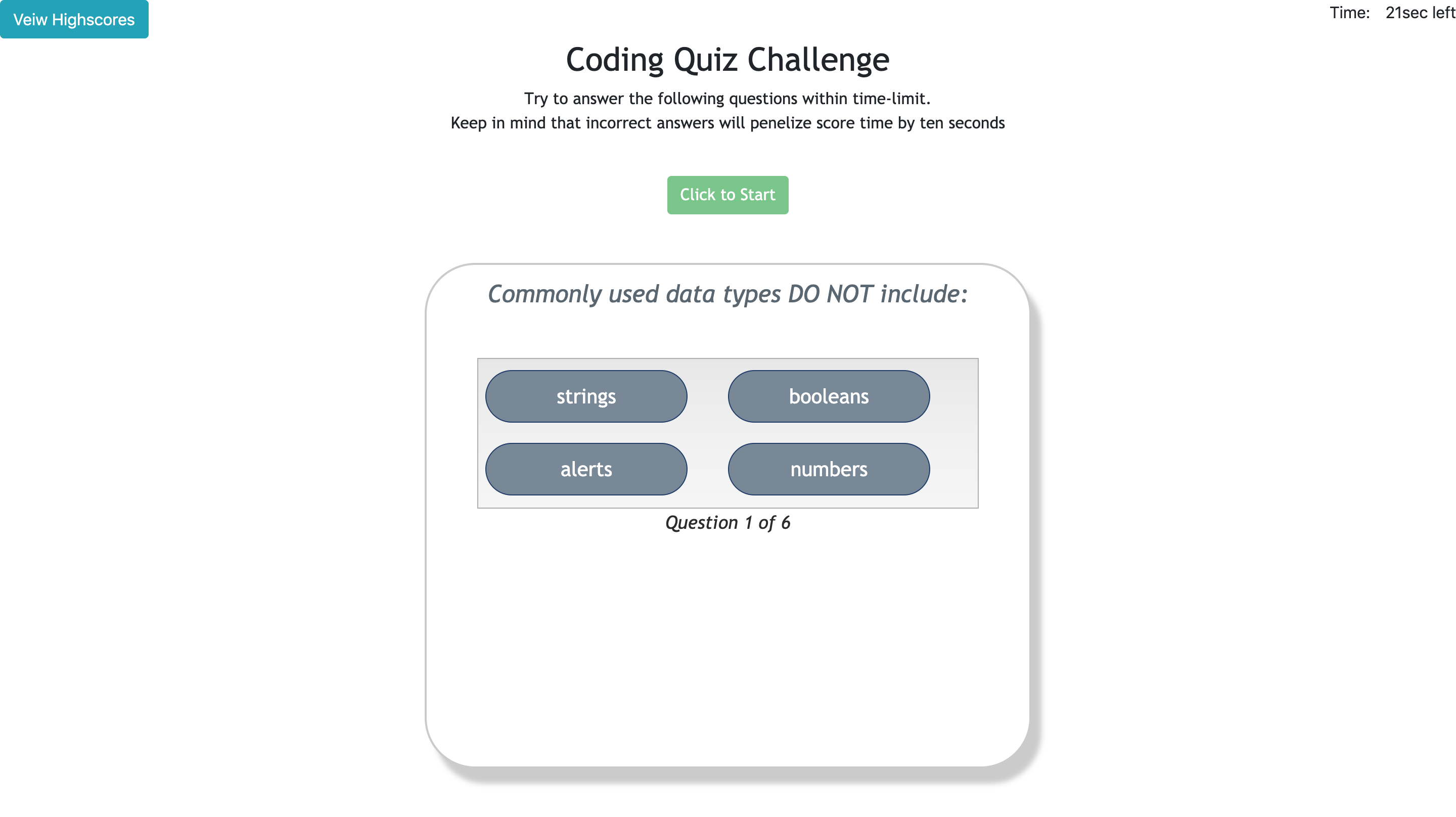 GitHub - AnyaFareena/CodeQuiz- · GitHub