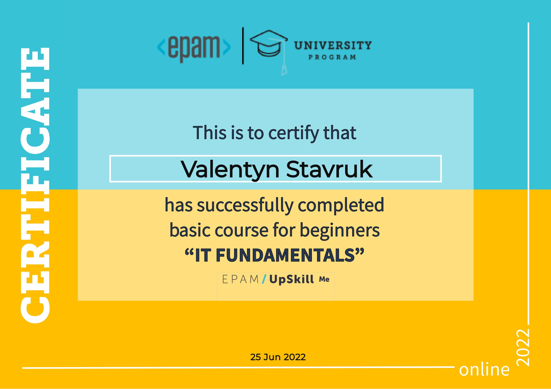 GitHub ValenLive/epamcertificate2022 Certificate upon successful