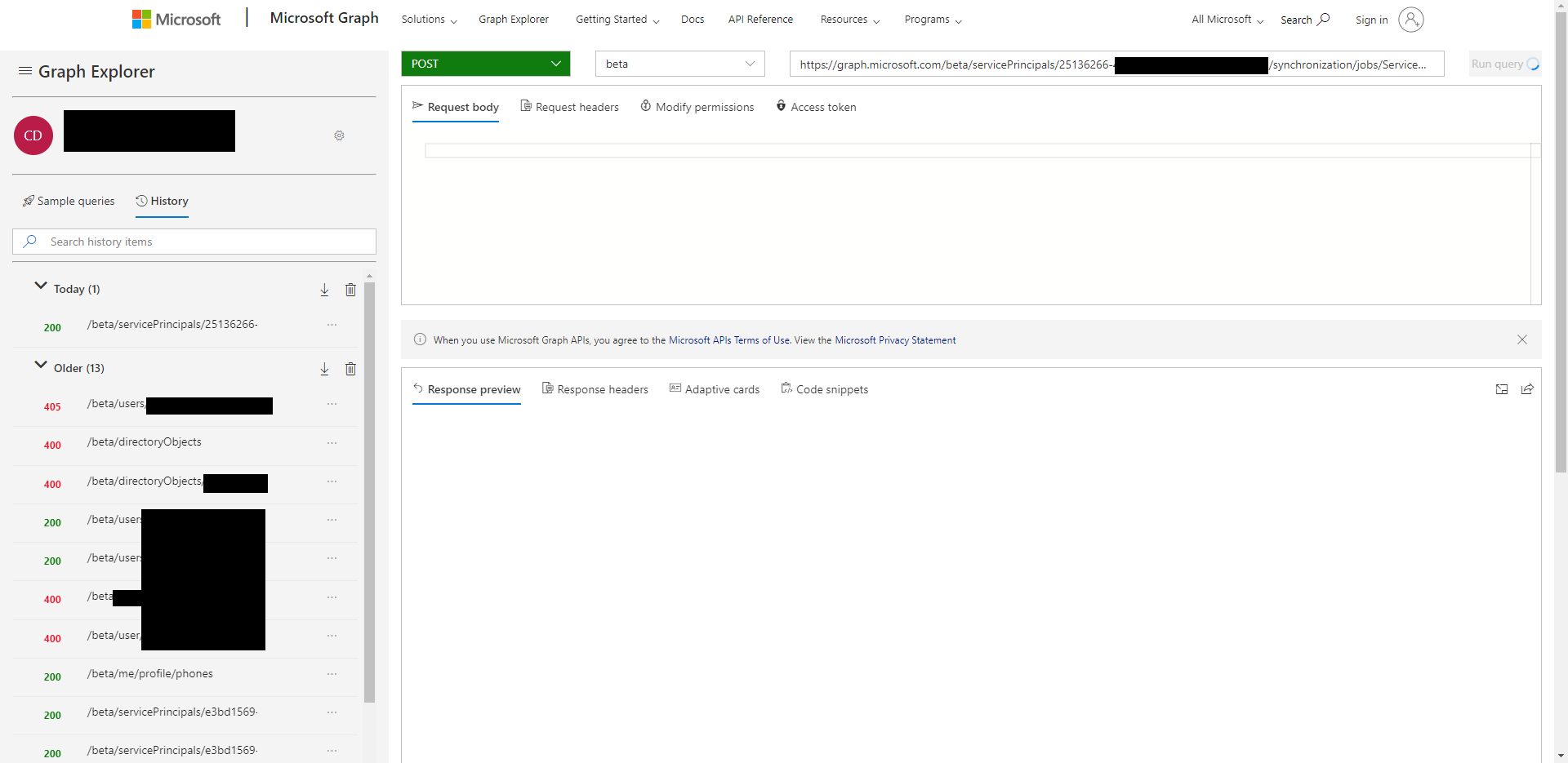 POST Request Hangs Waiting for Response · Issue 555 · microsoftgraph