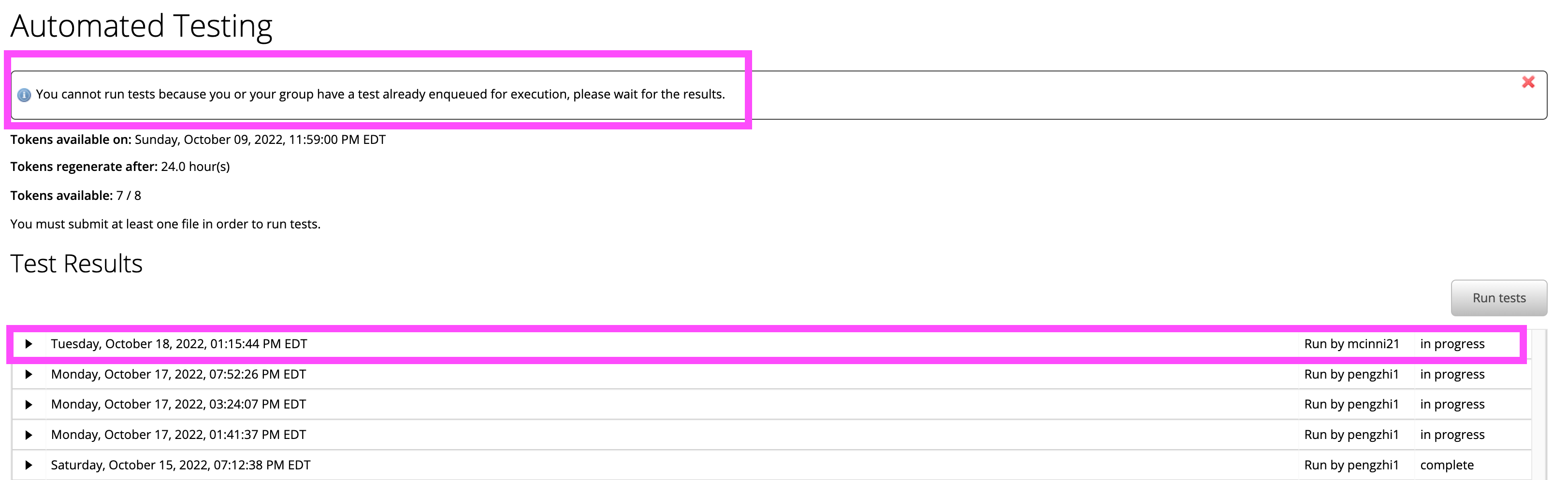 Bug: Automated Tests Hanging · Issue #6286 · MarkUsProject/Markus · GitHub