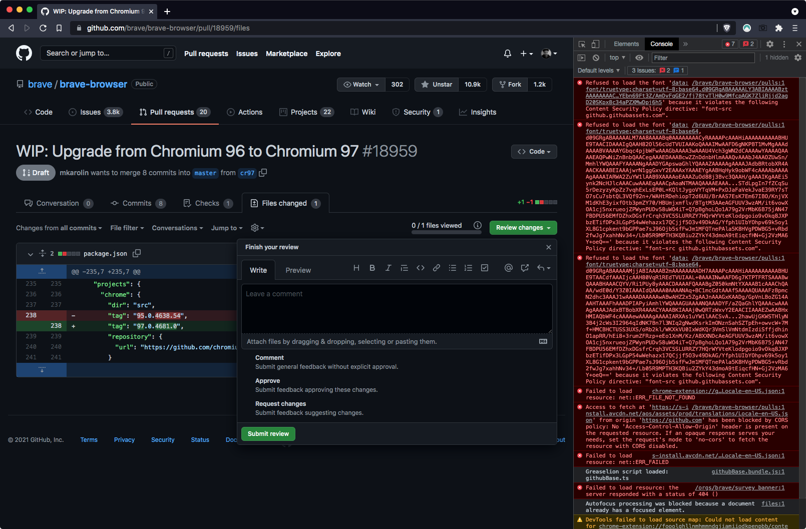 Github PR Review no longer working · Issue #19042 · brave/brave-browser ...