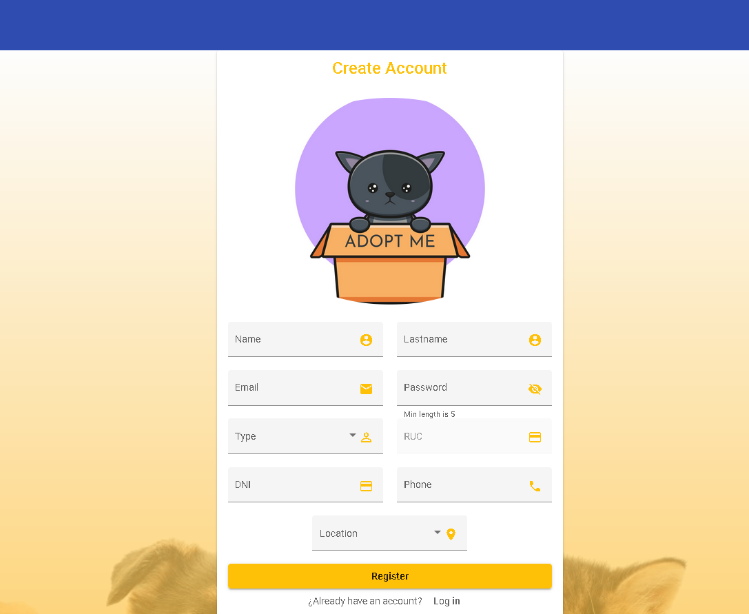 GitHub - AdoptMeYa/AdoptMeFront: Aplicación frontend programado con ...