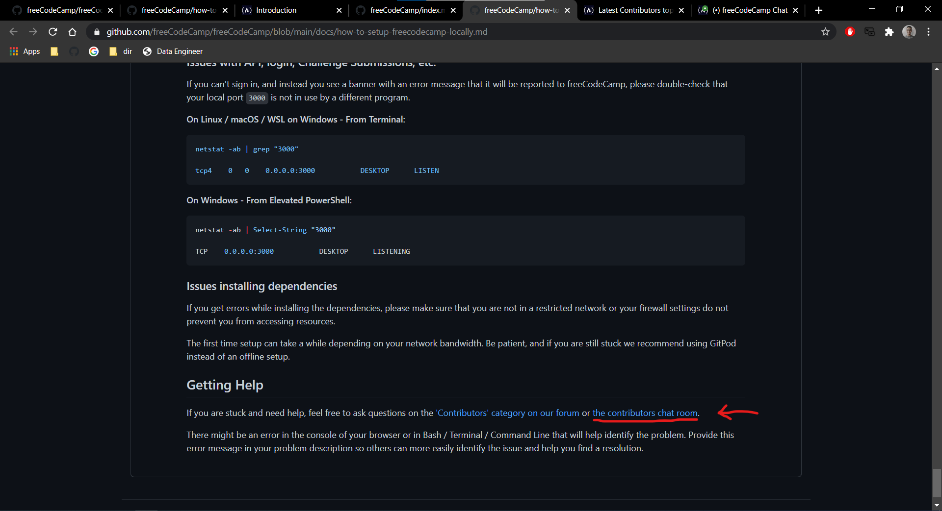 Fixing redirect link to contributors chat room · Issue #40947 ...
