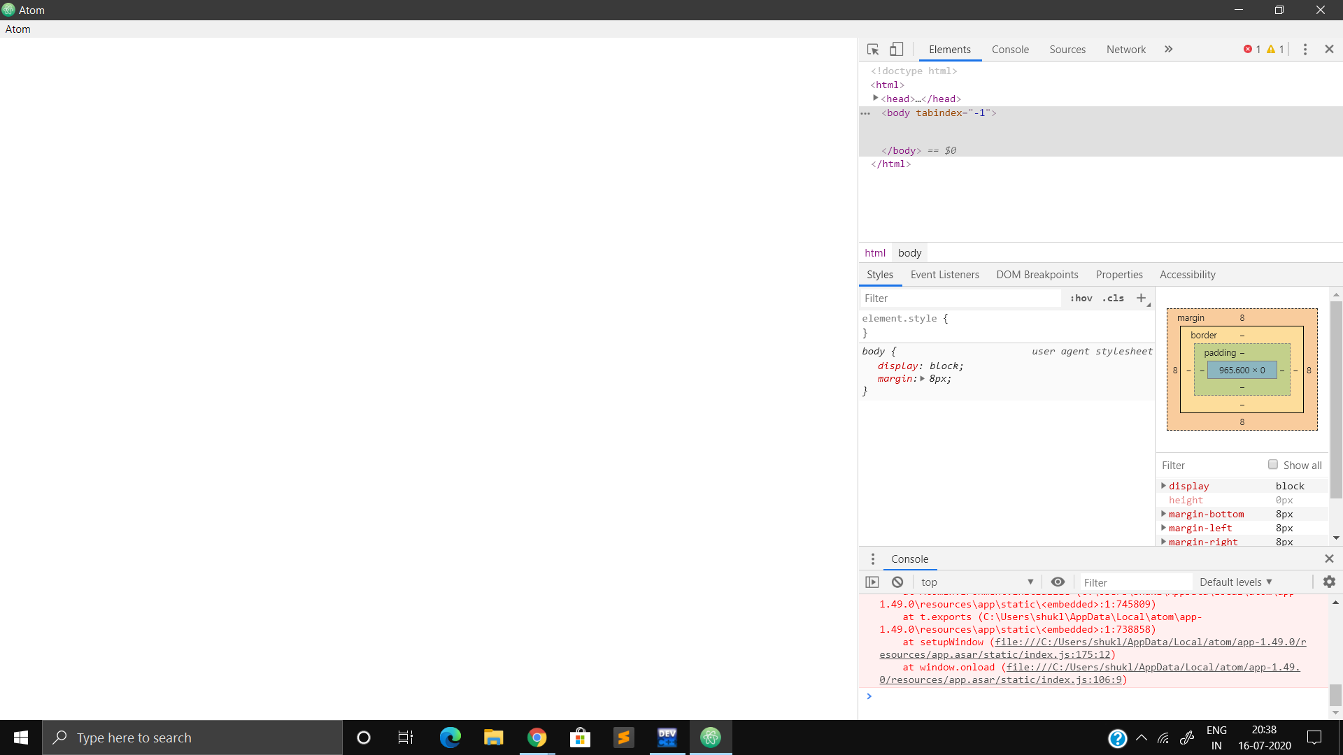 Cant open Atom all of a sudden (screenshot attached) · Issue #21073 ...