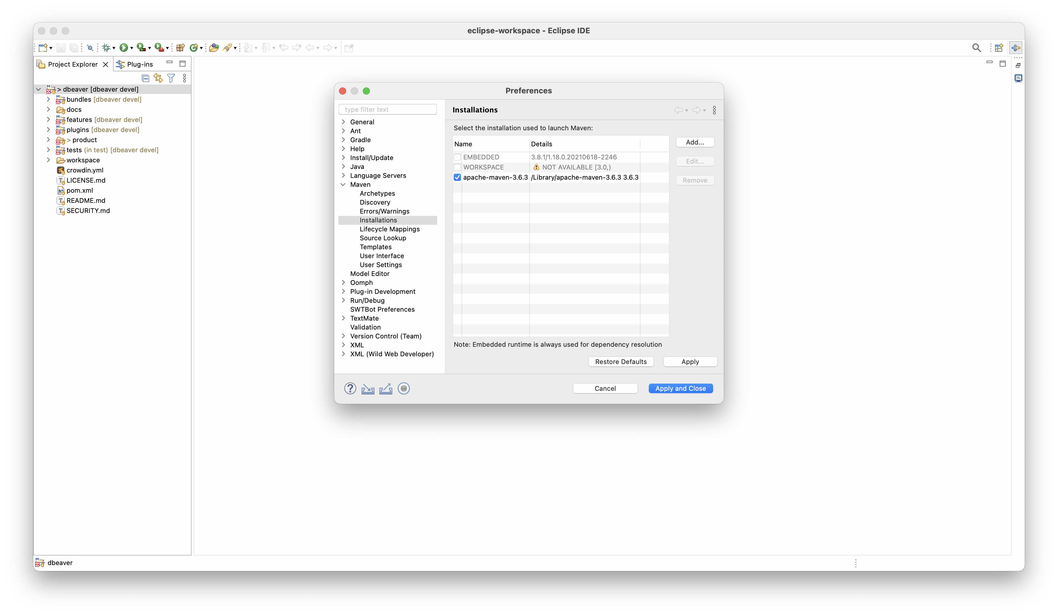 Fail to import maven project and debug in Eclipse · dbeaver ...