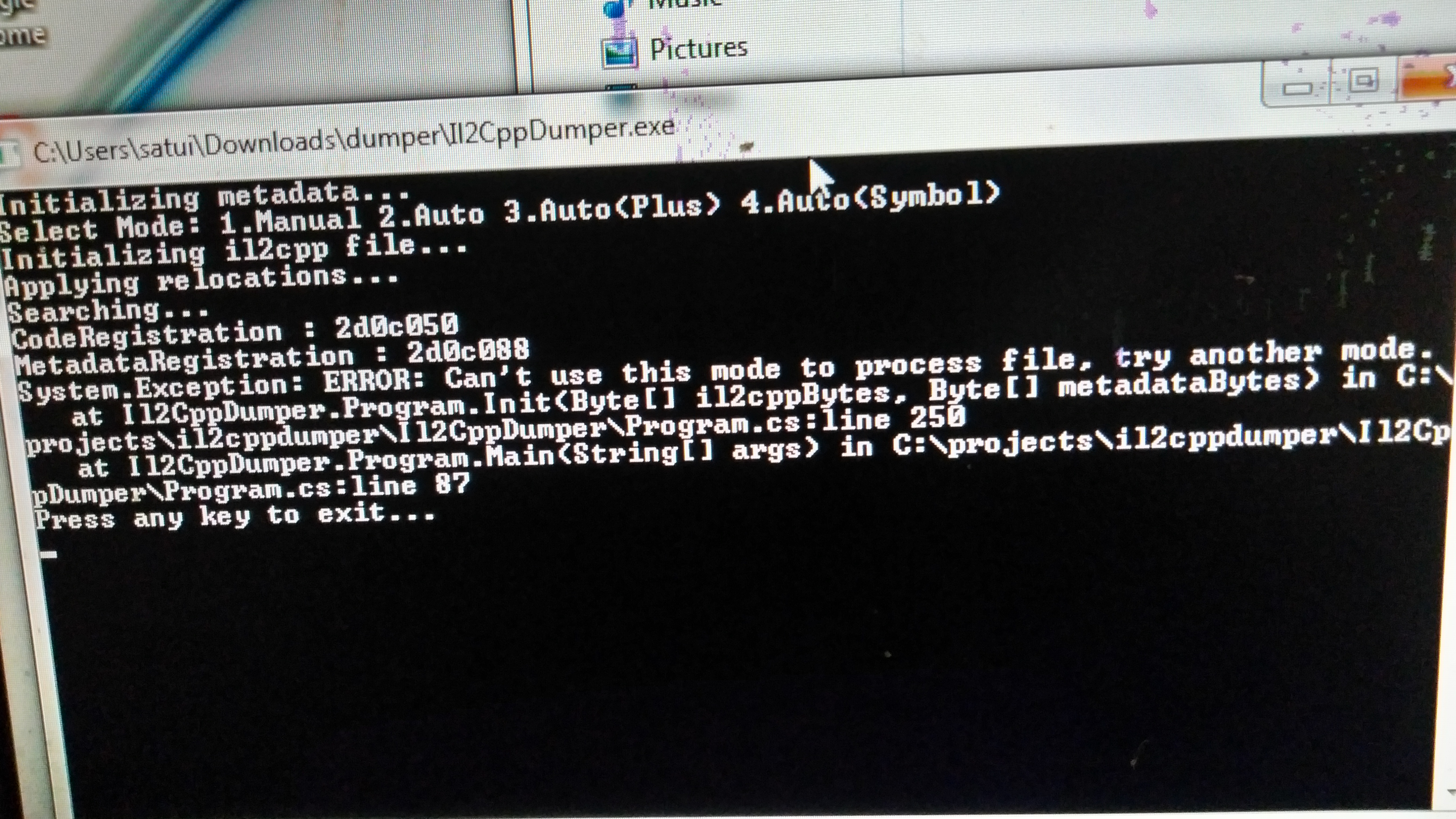 Error Can't Dump · Issue #174 · Perfare/Il2CppDumper · GitHub