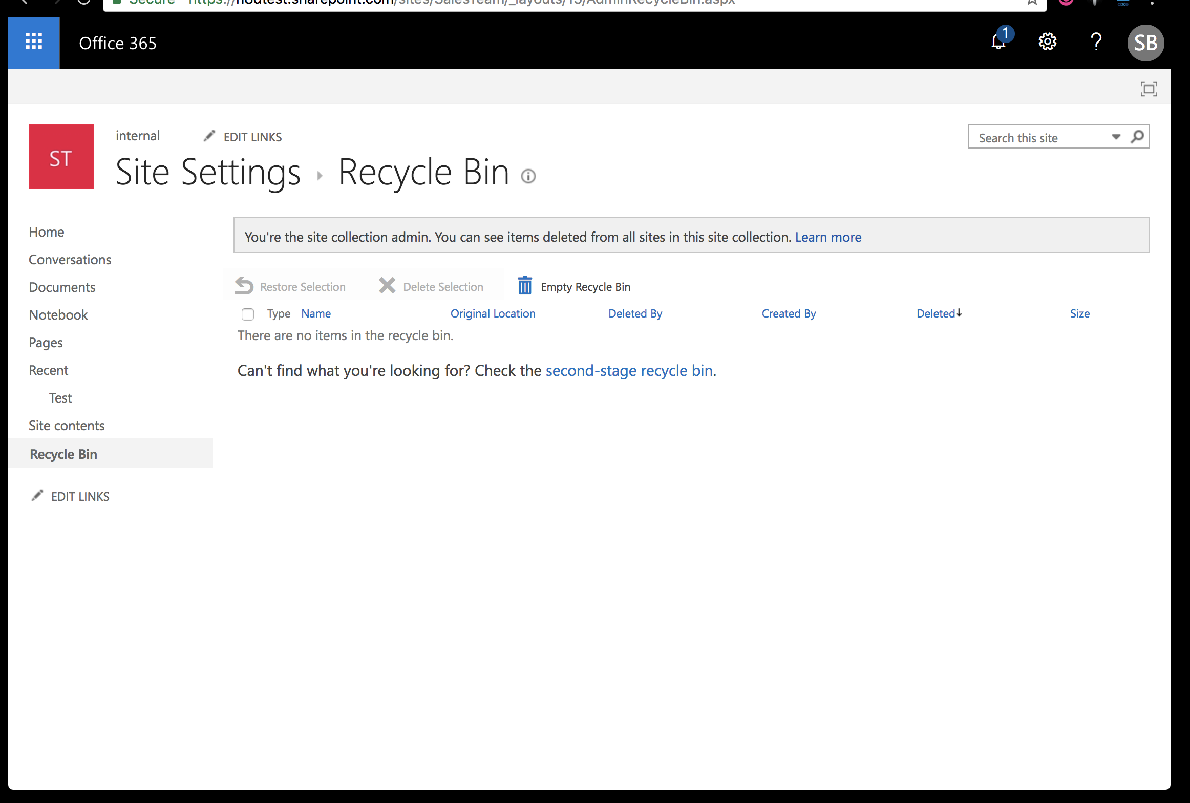 UX Inconvenient display of second stage recycle bin · Issue 1707