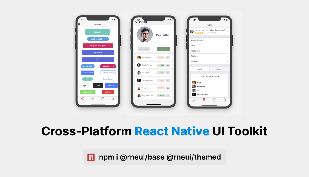 React Native Elements UI Toolkit