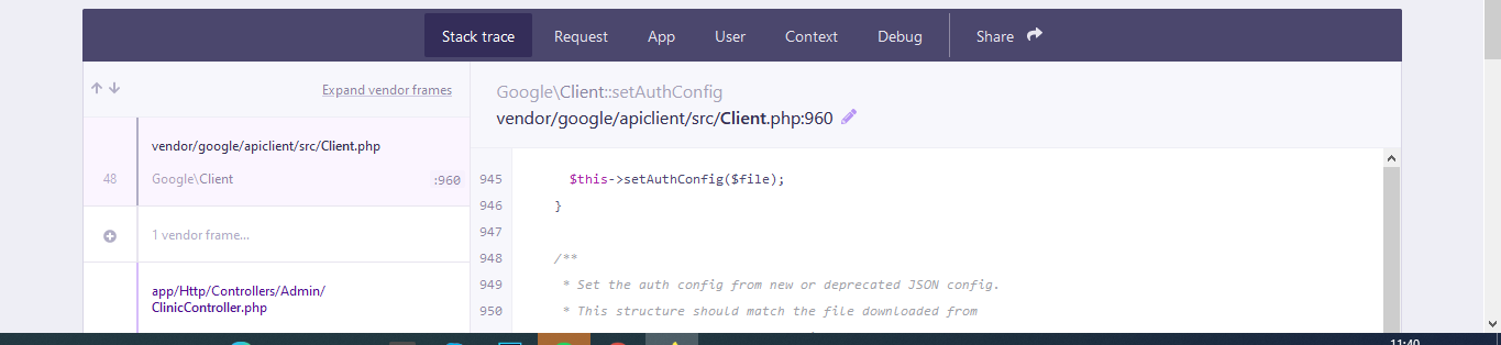 404 error while accessing client json file from php client library ...