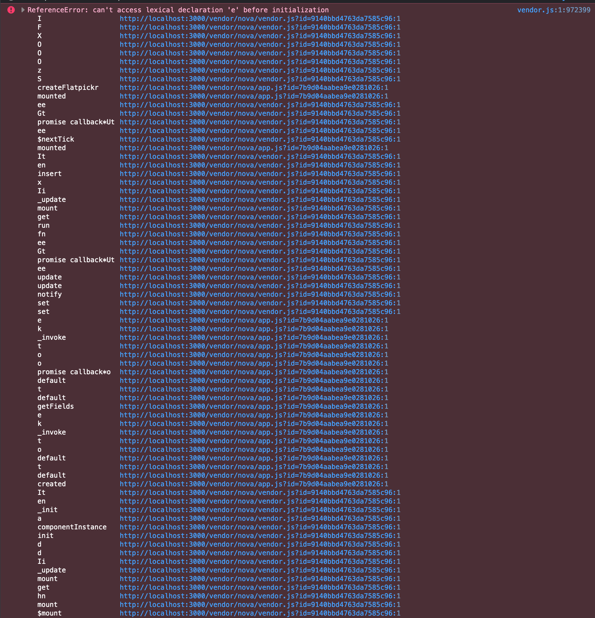 Flatpickr date picker not loading on Nova resource creation screen ...