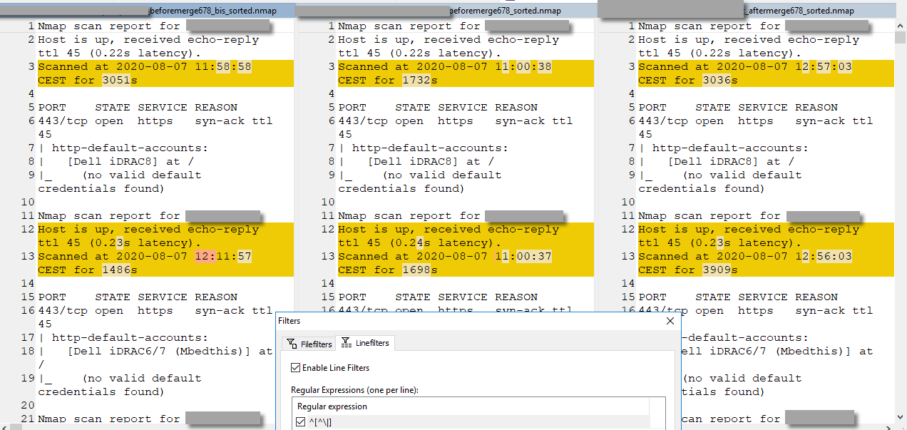 Bug Line Filters aren't applied when using a 3rd file · Issue 395