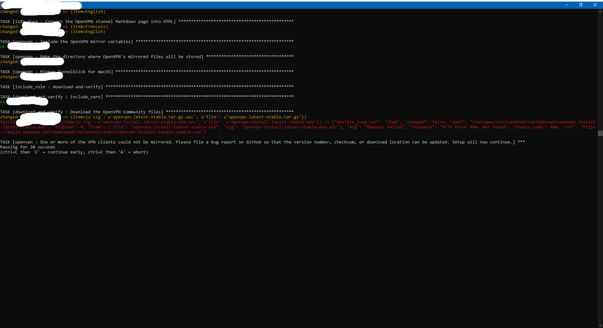 OpenVPN could not be cloned · Issue #1672 · StreisandEffect/streisand ...