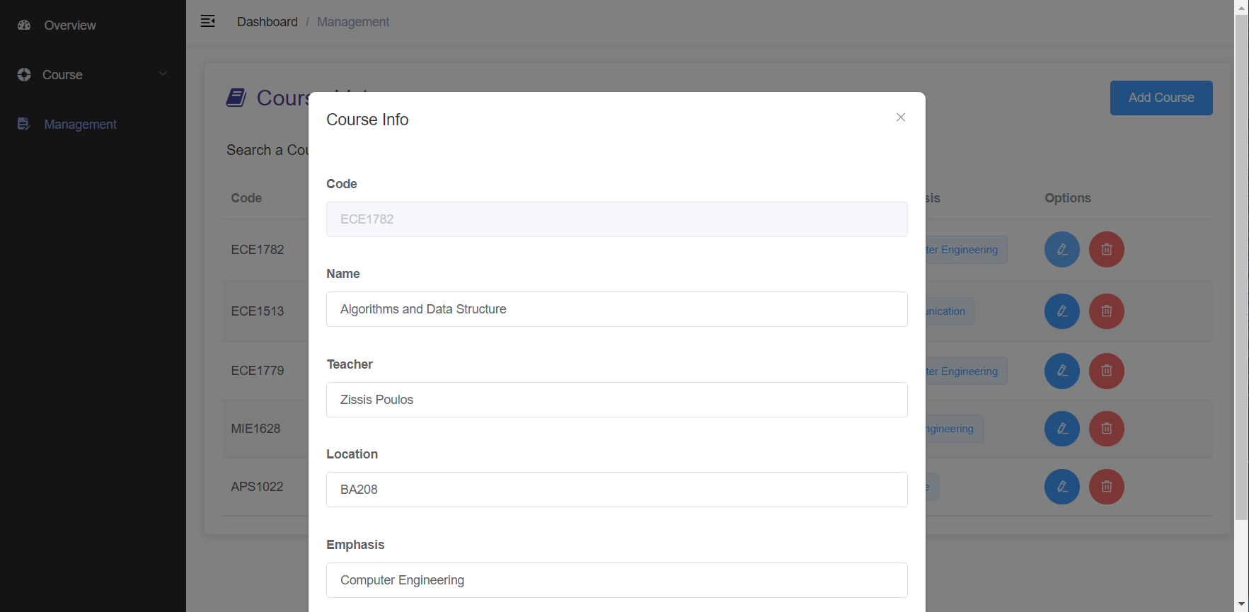 GitHub - Johnnyyuu/CourseManagementFront
