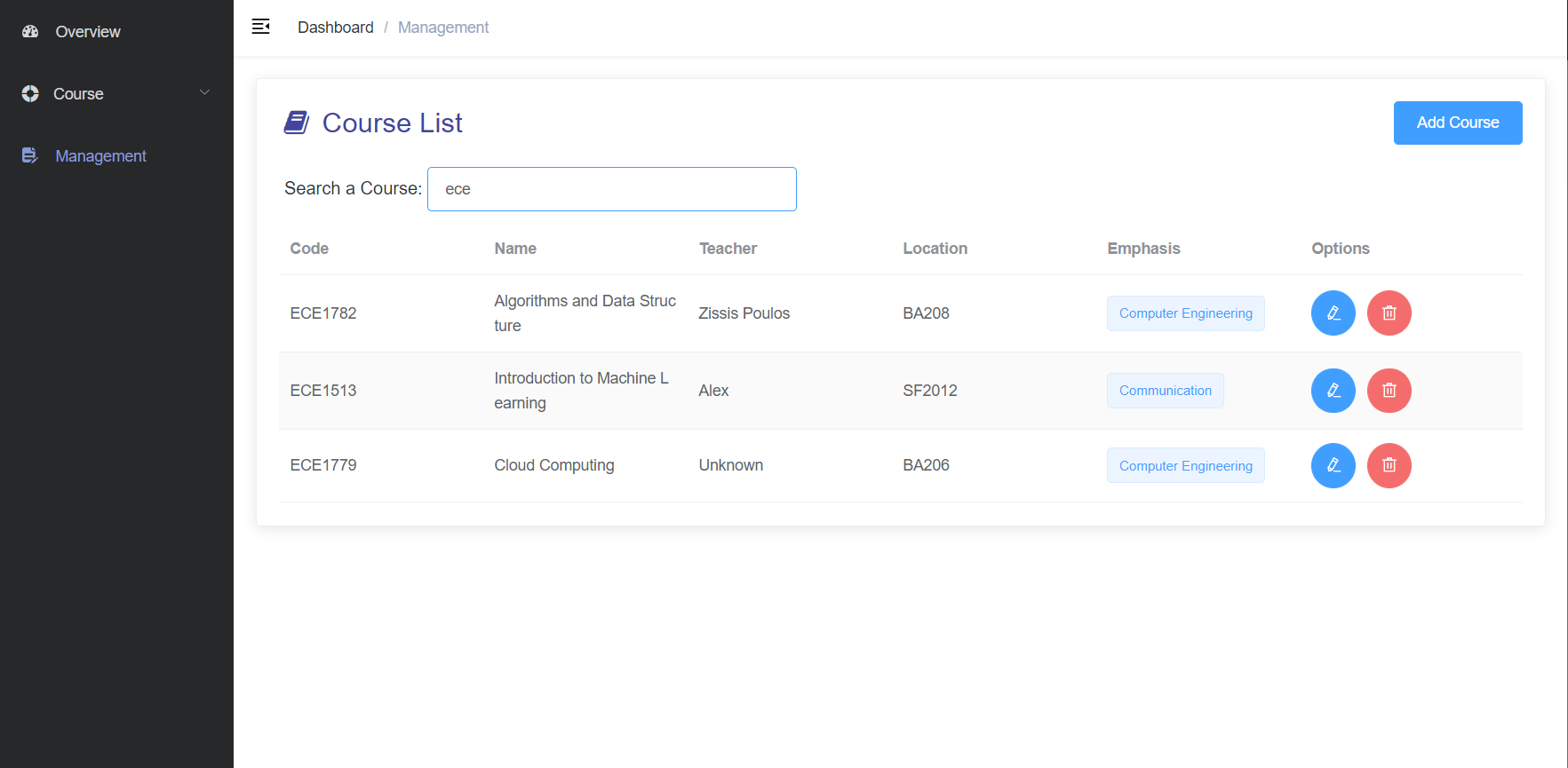 GitHub - Johnnyyuu/CourseManagementFront