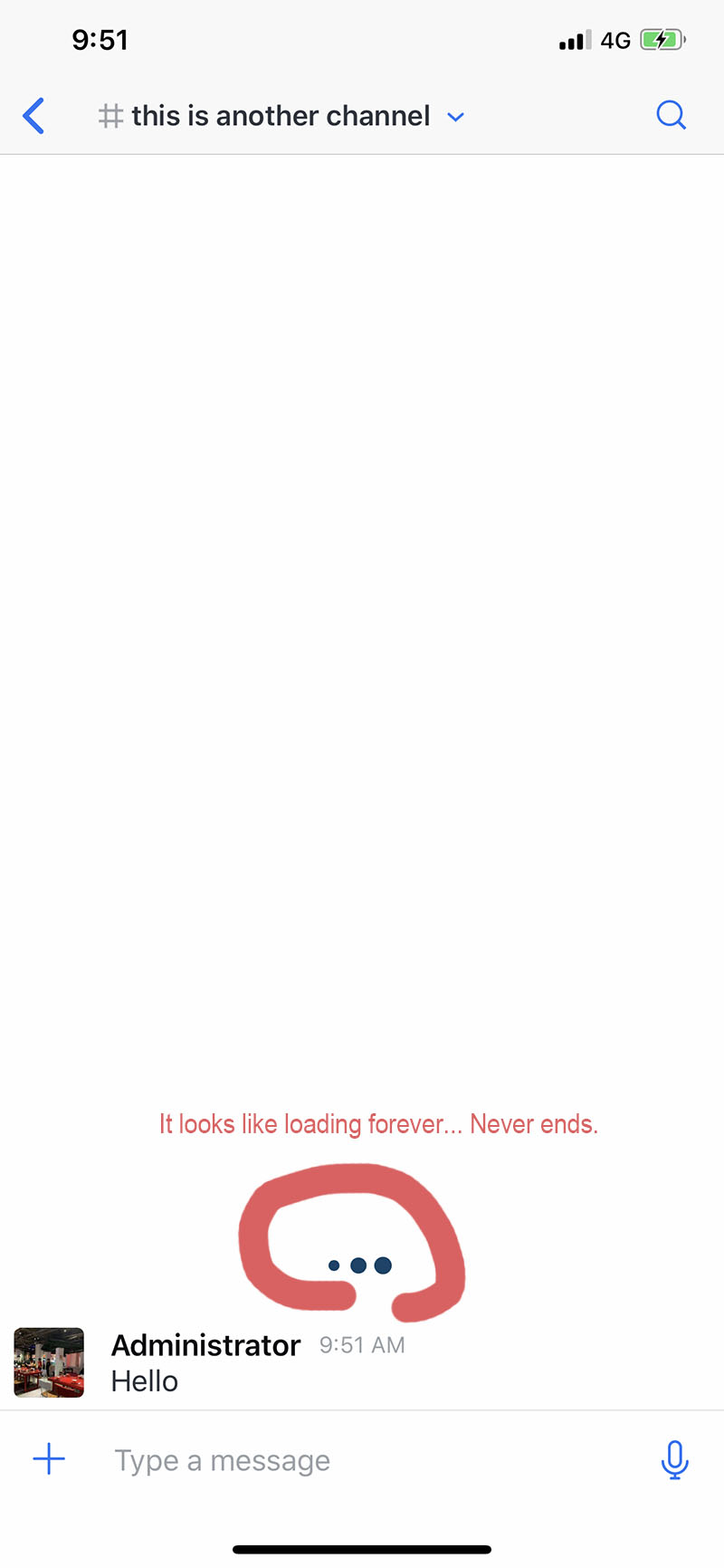 [BUG] Loading indicator never ends for a new channel · Issue #2654 ...