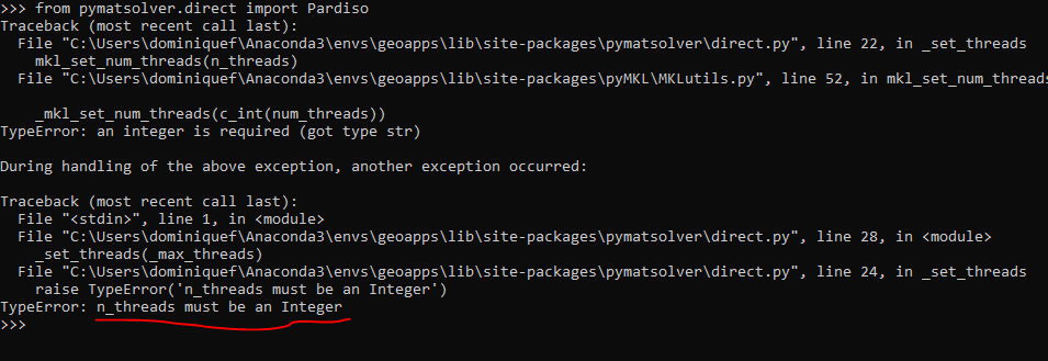 ImportError: cannot import name 'Pardiso' from 'pymatsolver' · Issue ...