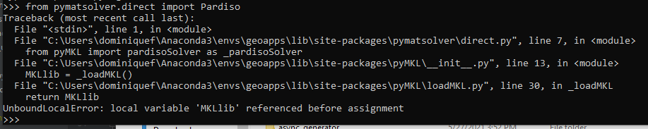 ImportError: cannot import name 'Pardiso' from 'pymatsolver' · Issue ...