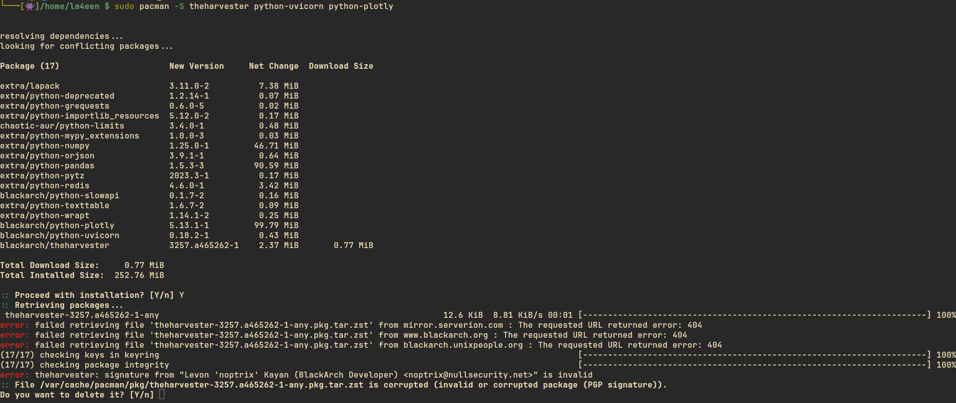 Problem with keys in blackarch repo blackarch blackarch discussion