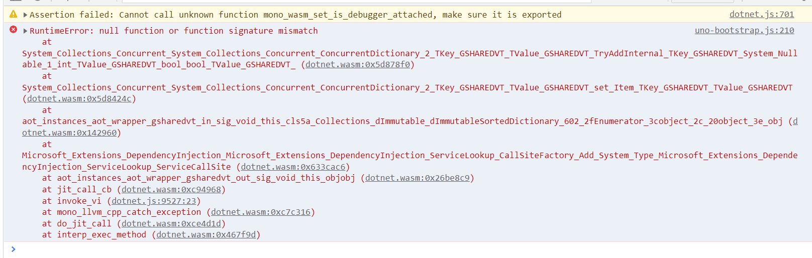 Wasm application freeze · Issue #8741 · unoplatform/uno · GitHub